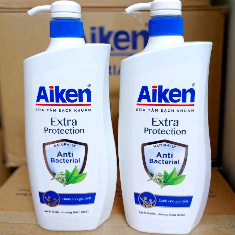 Sữa tắm Sạch khuẩn Aiken Hương trà xanh/Hương bạc hà 850g