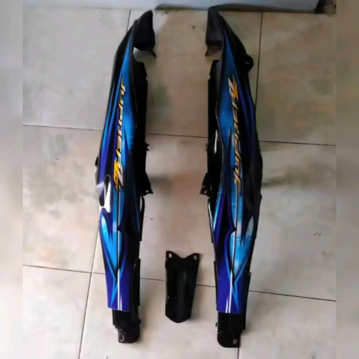 COVER KAP BODY PLUS STIKER YAMAHA JUPITER Z NEW BURHAN HITAM BIRU 2007 2008 2009