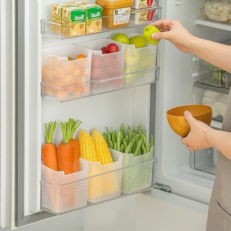 Set 10 Hộp đựnġ thực phẩm để cánh cửa tủ lạnh, kệ bếp để hành tỏi tiện dụng
