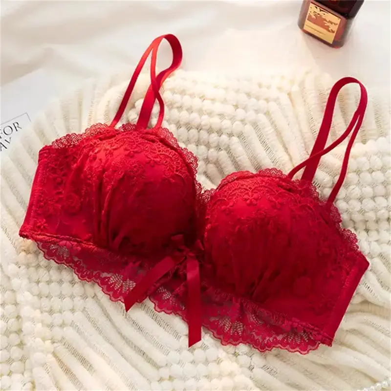 Bộ Áo Ngực Nâng Ngực Ren Thời Trang, Dành Cho Phụ Nữ Và Trẻ Em Gái, Không Dây, Đồ Lót Nhật Bản, Bao Gồm Áo Ngực Và Quần Lót, Bộ Hai Mảnh, Đồ Lót 4