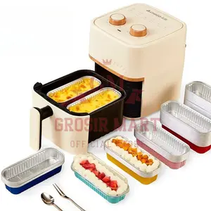 GM ISI 10PCS Aluminium Foil Cup Air Fryer 200ml Anti Lengket Warna Glossy Kilat Food Grade / Korean Dessert Cup Cake Kue Puding / Bolu Cup Bisa Dipakai Berulang