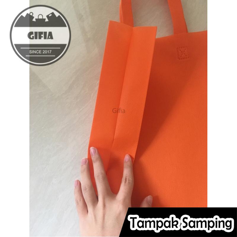100pcs 25x35x8cm Goodie Bag Custom Sablon / Tas Spunbond Handle / Tas Kain 3