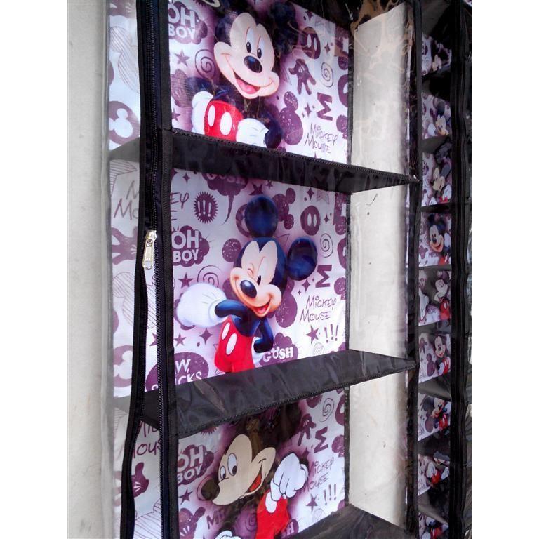 Rak Tas Gantung Karakter 6 Susun / Hanging Bag Organizer 6 Kompartemen / Rak Tas Retsleting Anti Debu 4