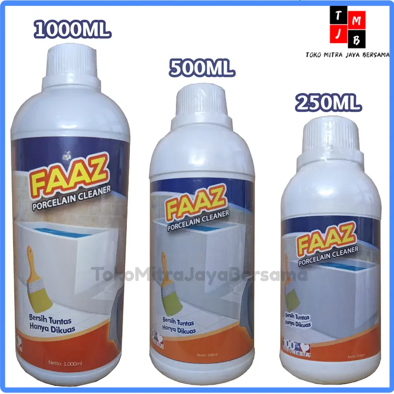 Faaz Cairan Pembersih Porcelain Cleaner Noda Karat Besi Stainless 1000ML Free Kuas Dan Sarung Tangan Plastik 4