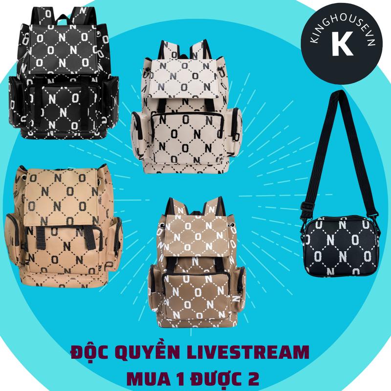 Balo Da Packback Đi Chơi - Đi Học -Balo CHống Nước + Túi Chéo Thời Trang  Họa Tiết On Mẫu 2 Đeo Vai Backpack