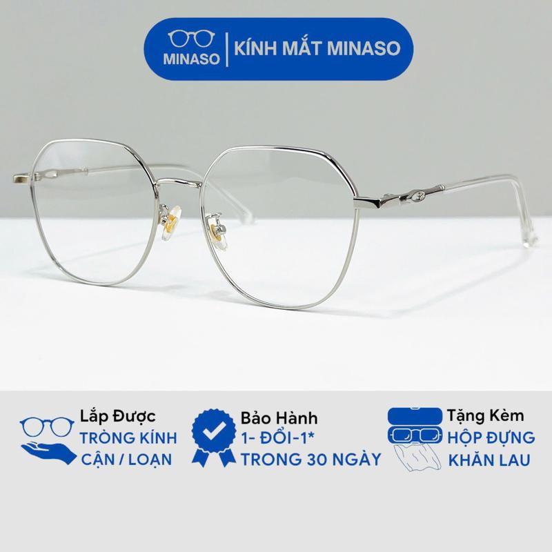 Gọng kính cận thời trang nữ nam phong cách Hàn Quốc hottrend tròng kính không độ chống tia UV và ánh sáng xanh cao cấp 1013