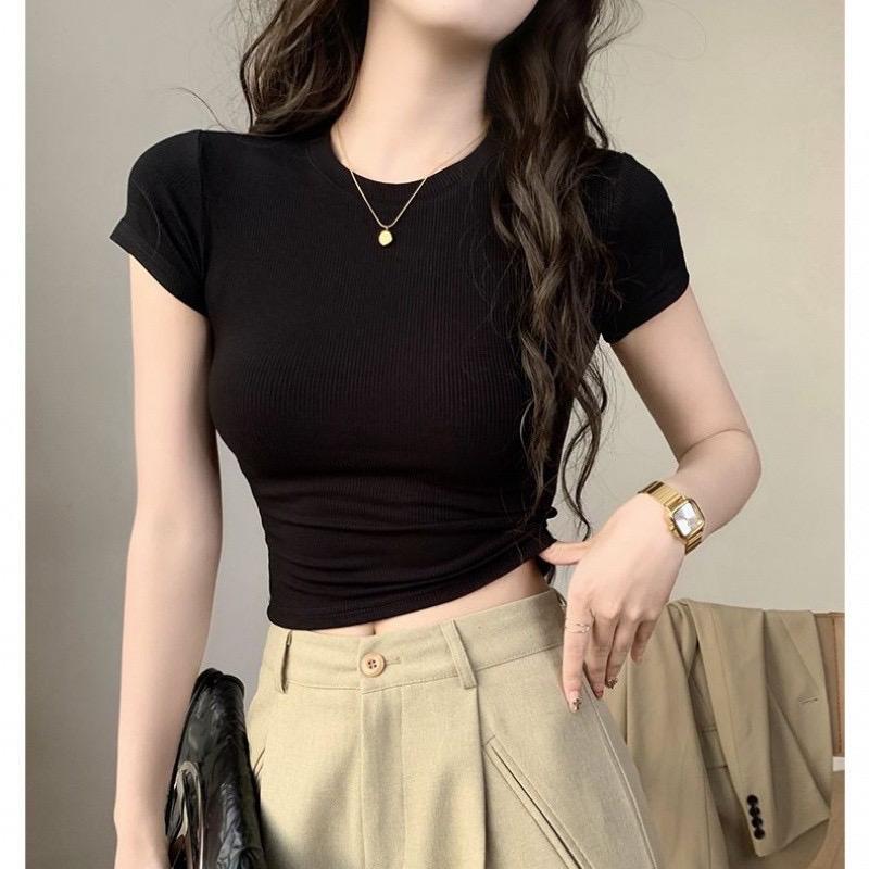 Áo cropttop tay ngắn body siêu quyến rũ ( nhiều màu thun gân) 8