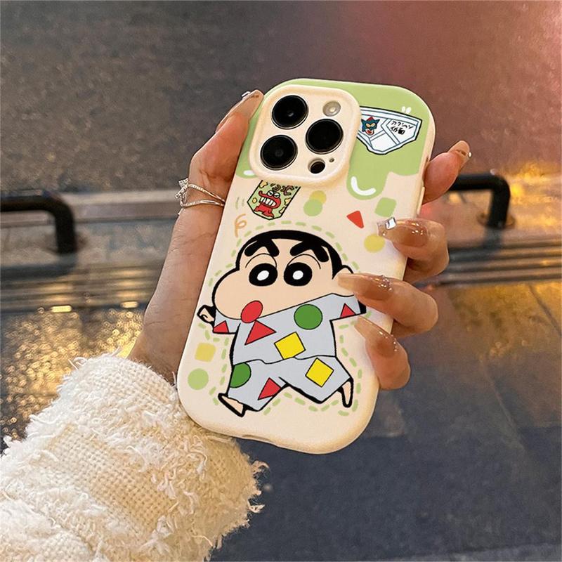  Ốp Điện Thoại Kẹo Sang Trọng Tương Thích Với iPhone 11 XR 15 14 13 12 Pro Max iPhone 7 8 Plus SE 2020 X Xs Max Shin-chan Bút Chì Màu Biểu Cảm Thiết Kế Hoạt Hình Bảo Vệ Ống Kính Mạ Điện Ốp Silicon Phụ Kiện 