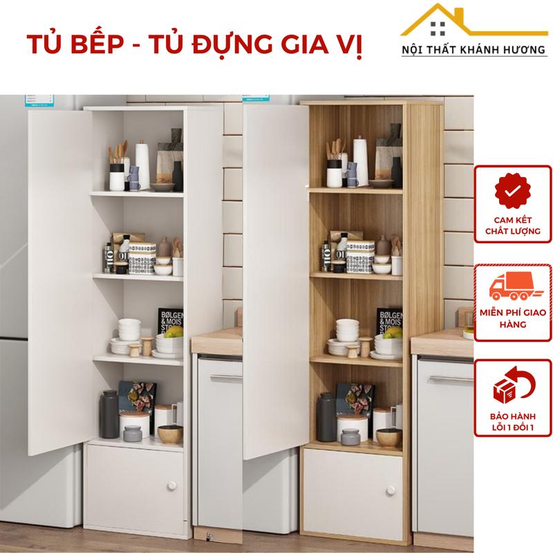 Tủ Đứng Để Gia Vị Tủ Để Đồ Đa Năng Gỗ Công Nghiệp Nhập Khẩu Lắp Ráp Tiện Lợi