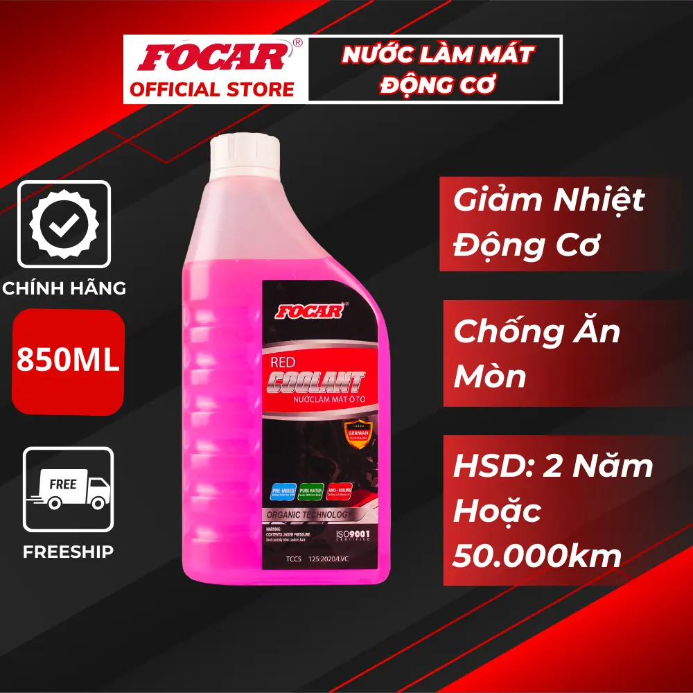 Nước làm mát động cơ ô tô Focar Red Coolant 0,85L