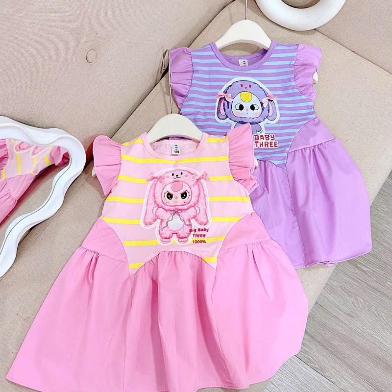 Váy thun kẻ in Baby Three cho bé gái 11-30kg