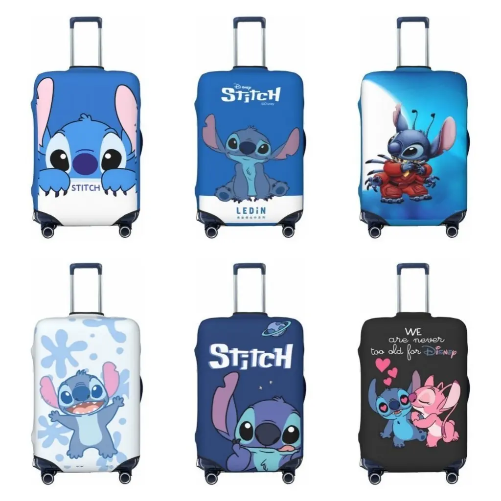 Vỏ Bọc Hành Lý Stitch, Thiết Kế Mắt To In Hình, Co Giãn, Vỏ Bảo Vệ Vali Hành Lý Du Lịch, Vỏ Chống Bụi Co Giãn