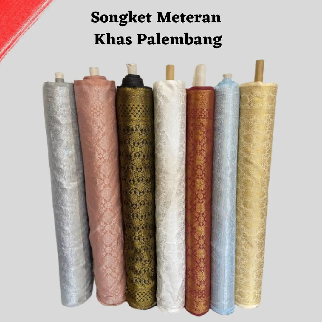 Songket Meteran Khas Palembang Bermacam Warna