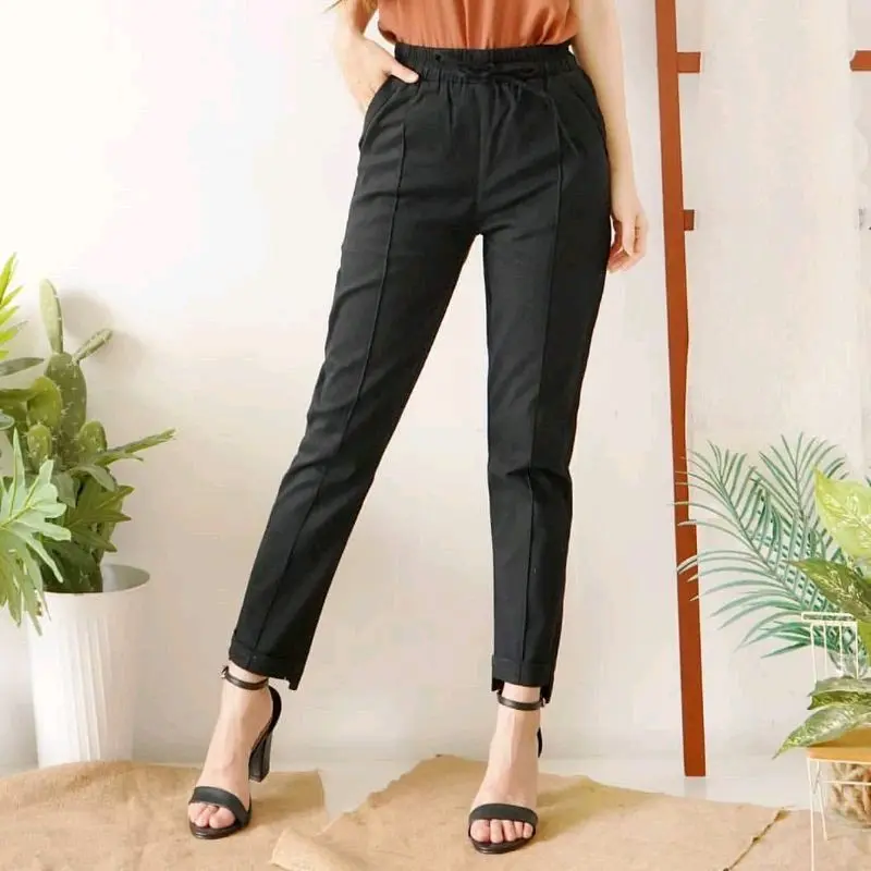 BAGGY PANTS STRETCH CELANA KATUN WANITA CELANA KANTOR WANITA 5