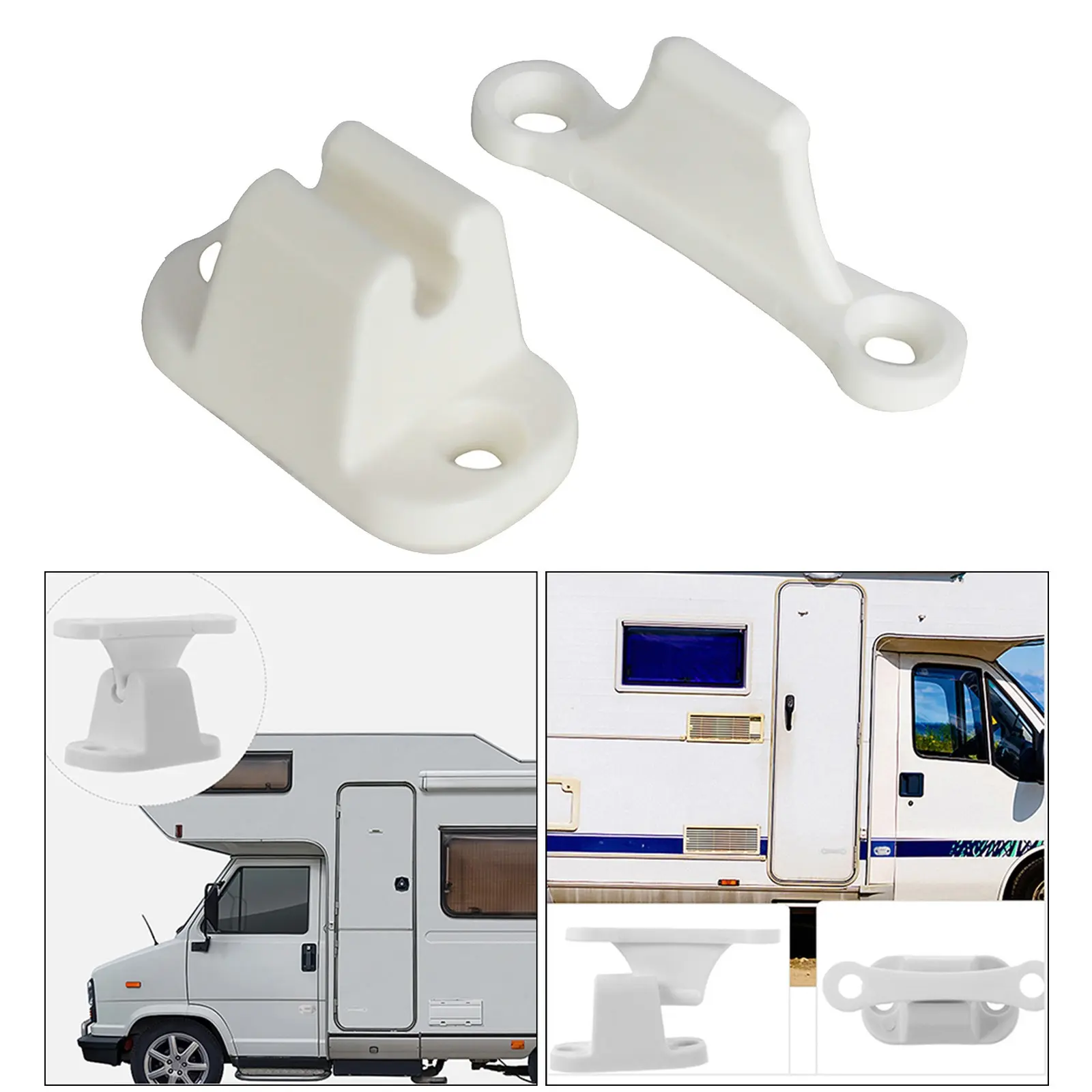 Caravan or Motorhome White Plastic Main Door Catch Retainer Holder CDR7