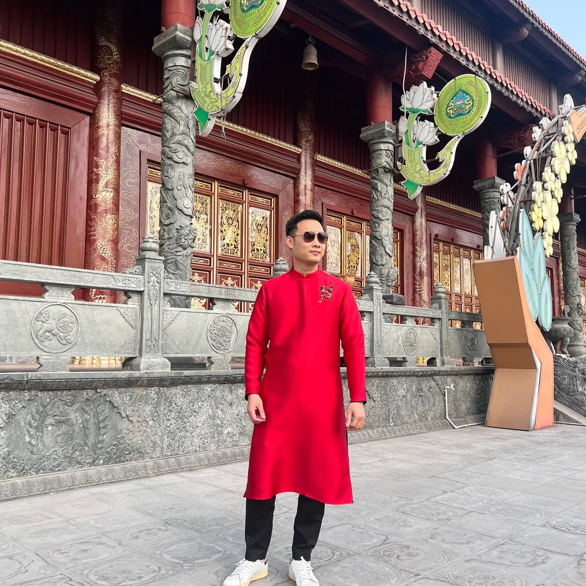 Áo Dài Nam Cách Tân - Màu Đỏ
