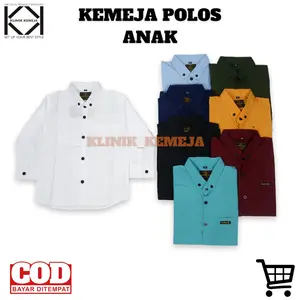 KEMEJA POLOS ANAK LENGAN PANJANG UMUR 1 TAHUN SAMPE 14 TAHUN Cotton Bayi