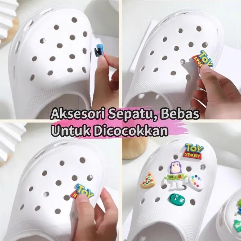 DIY aksesoris sandal/aksesoris sandal karakter, stiker karakter, desain hiasan fashion, beli aksesoris dan dapatkan sepatu gratis 7
