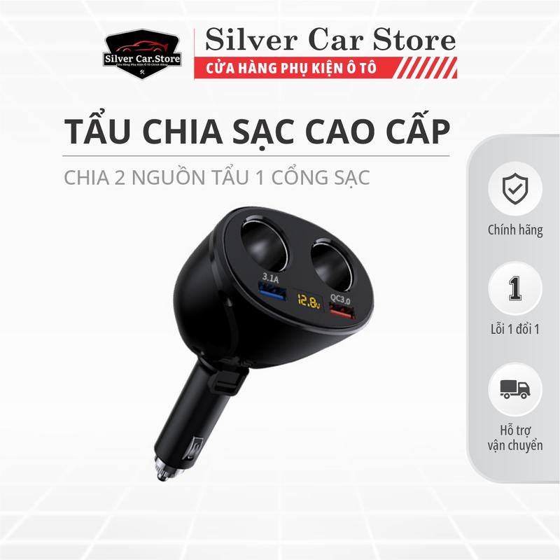 Tẩu Sạc Nhanh *FreeShip* Tẩu Chia Sạc Ô Tô , Tẩu Sạc Không Dây - Chia 2 Nguồn Tẩu 1 Cổng Sạc 3.1A Và 1 Cổng Sạc Nhanh QC3.0 Phụ Kiện Bảo hành của nhà cung cấp LED Plastic LCD Electronic Accessories tausac  dienthoai tausac  dienthoai