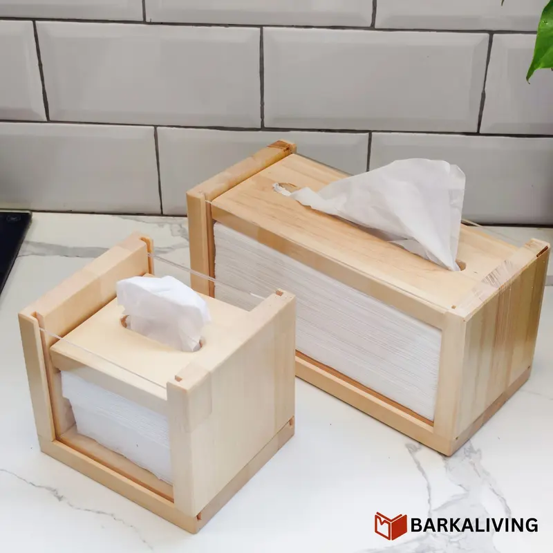 Espero Tissue Box Kotak Tempat Tisu Aesthetic Kayu Akrilik 3