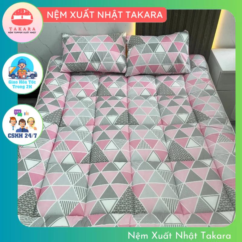 Nệm Topper TAKARA MẪU MỚI, đệm trải sàn bông dày 6cm êm ái hoạ tiết dễ thương, nệm topper giá rẻ, tấm bảo vệ nệm,nệm ký túc xá,  nệm phòng trọ gấp gọn đủ size 1m 1m2 1m4 1m6 1m8x2m Stain Làm mát Pure Cotton Mềm mại