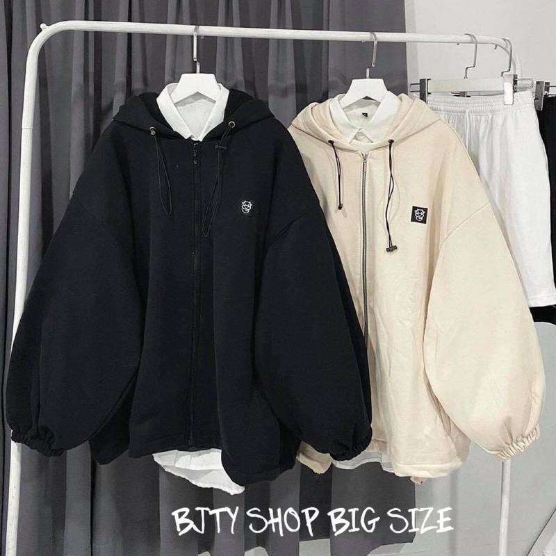 I BIG SIZE I ÁO KHOÁC NỈ UNISEX NAM NỮ FROM RỘNG SIZE 50KG ĐẾN 150KG - BJTY SHOP BIG SIZE a o áophao phao philipp plein áo gió bomber aodanam jinx windbreaker da măng thông thường áo khoác da giả đen aokho acdunam áo phao aolot long kaki không khô sạch th