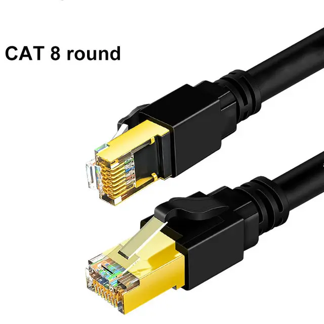Cáp tròn Ethernet, Cat 8, Cáp mạng LAN Cat8 Rj45, Cáp phẳng 40Gbps, 26AWG, Dành cho bộ định tuyến, PC, PS4, TV, Máy tính xách tay, Tốc độ mạng lên đến 2000Mhz 6