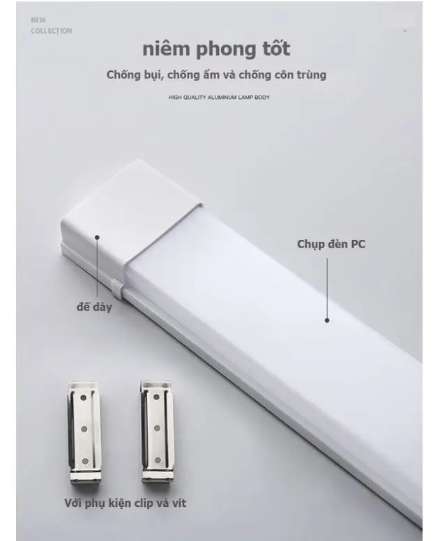 Đèn tuýp Led bán nguyệt đầu vuông 60W siêu sáng - TL300 5