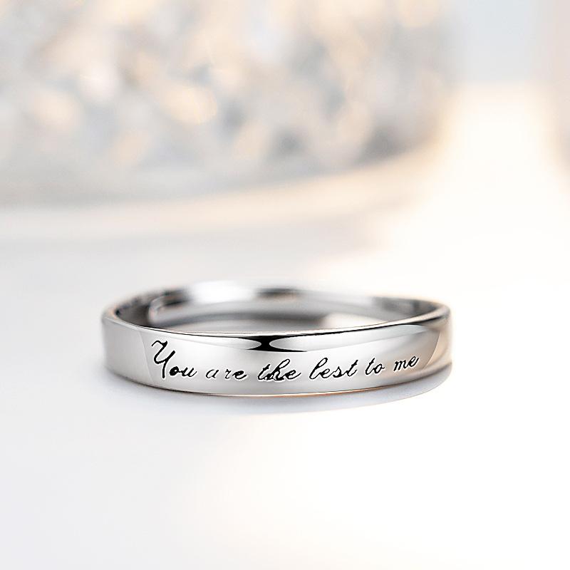 Nhẫn Đôi, Bạc Sterling S925, Cảm Ứng Chính Hãng, Thích Hợp Đeo Hàng Ngày, Phù Hợp Với Trang Sức, Phù Hợp Với Các Cặp Đôi, Thích Hợp Cho Ngày Lễ Tình Nhân, Quà Tặng 5