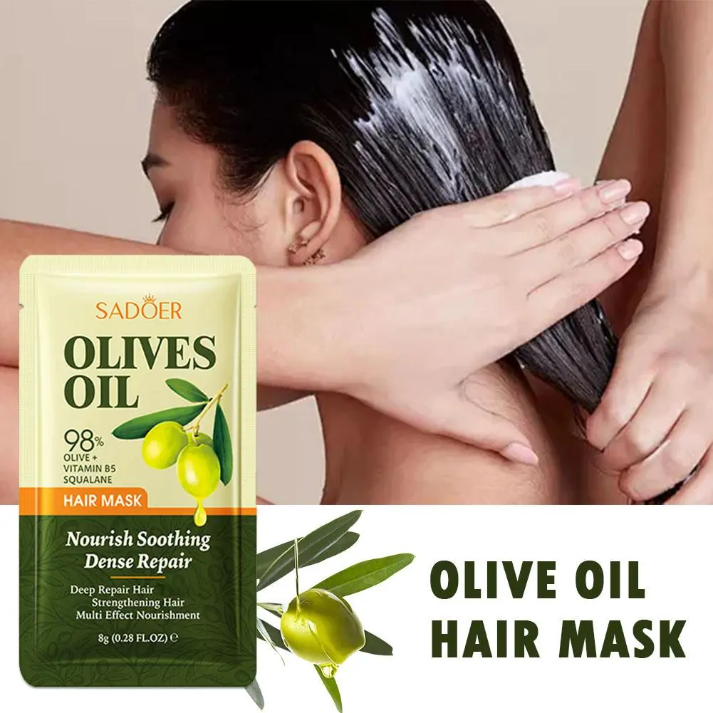 SADOER Olive Oil Softening Nourishing Hair Mask Moisturizing Hair Conditioner 8g
