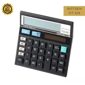 Kalkulator Kantor CT-512 12 Digit Bahan ABS Tahan Lama - Solar & Baterai Dual Power Cetak Logo Custom untuk Hadiah Bisnis dan Akuntansi Keuangan