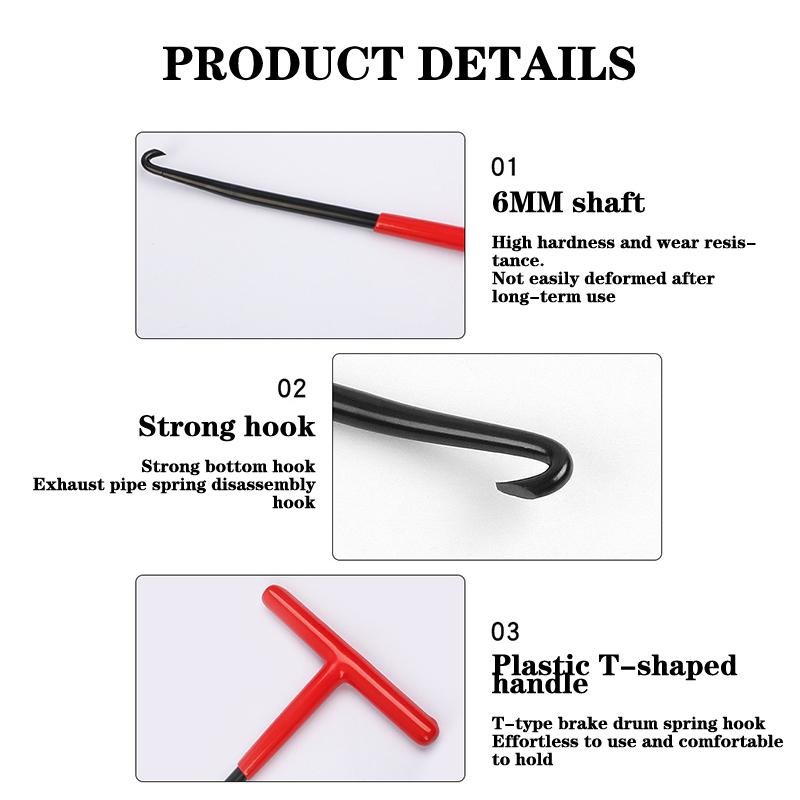 Product Introduction of Repair Tool For Springs Removal Motorcycle Exhaust Spring Hook T Shaped Handle Exhaust Pipe Spring Puller Installer Hooks 14