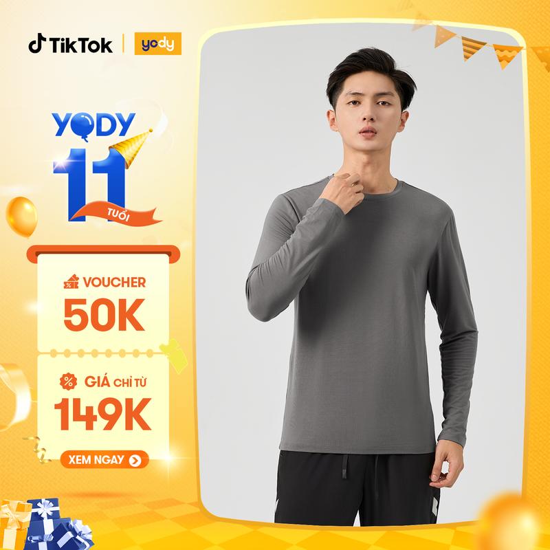 YODY Áo Thun Đông Nam Giữ Nhiệt Cổ Tròn Mềm Mịn Thông Thoáng ATM7004