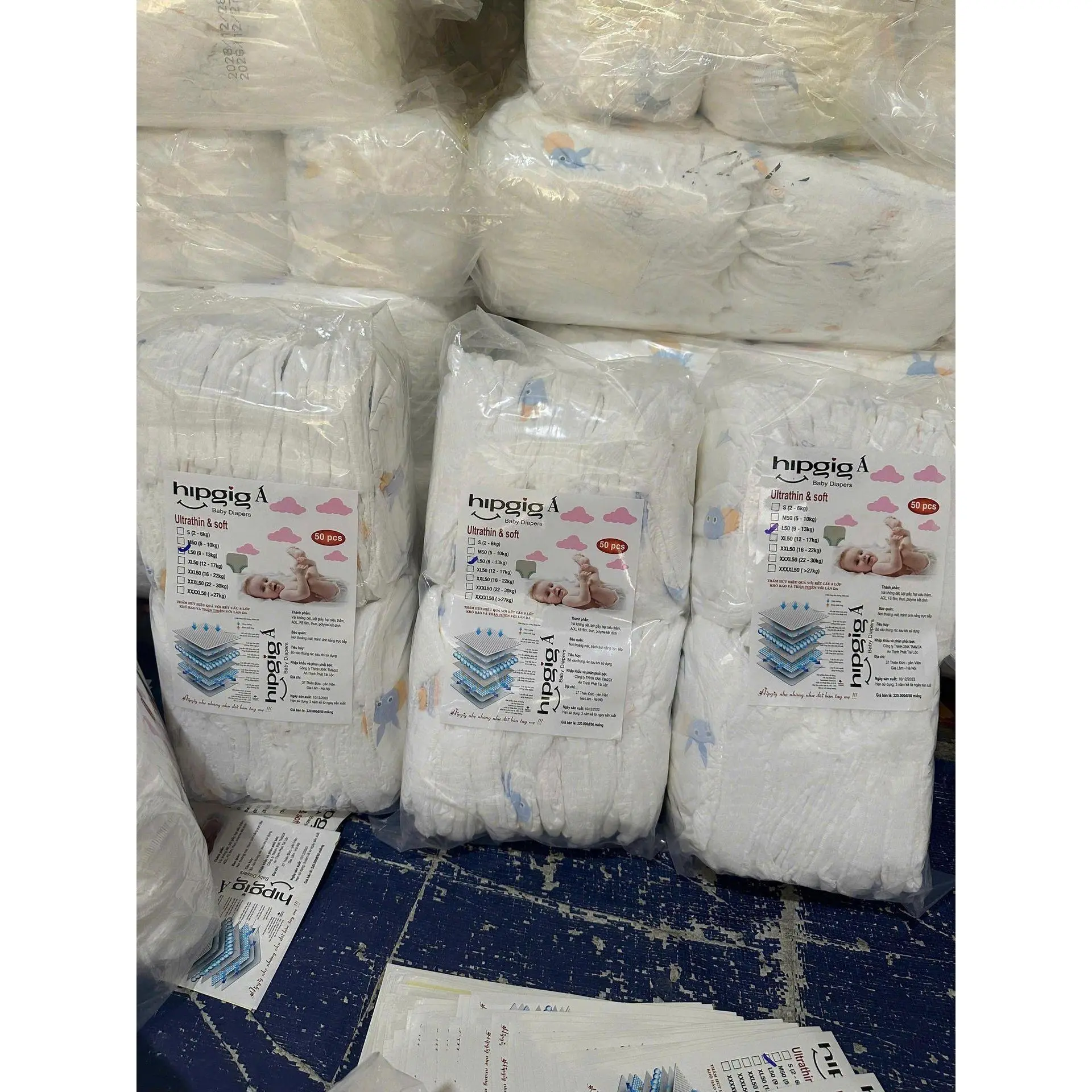 (Miễn ship + quà)COmbo 150 miếng Bỉm Quần/ dán HIP From xuông Thấm hút tốt 500ml đủ size cho bé