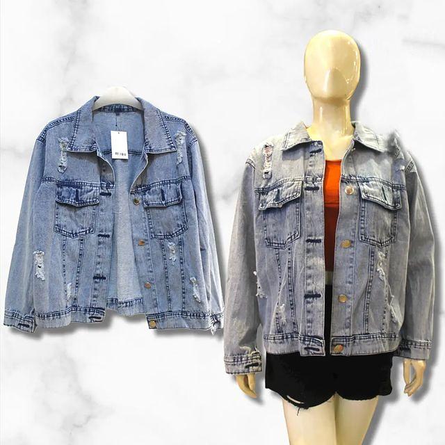 Product Introduction of Jaket Jeans Wanita Jaket Oversize Wanita Sobek Jaket Wanita Terbaru Jaket Jumbo Wanita 2