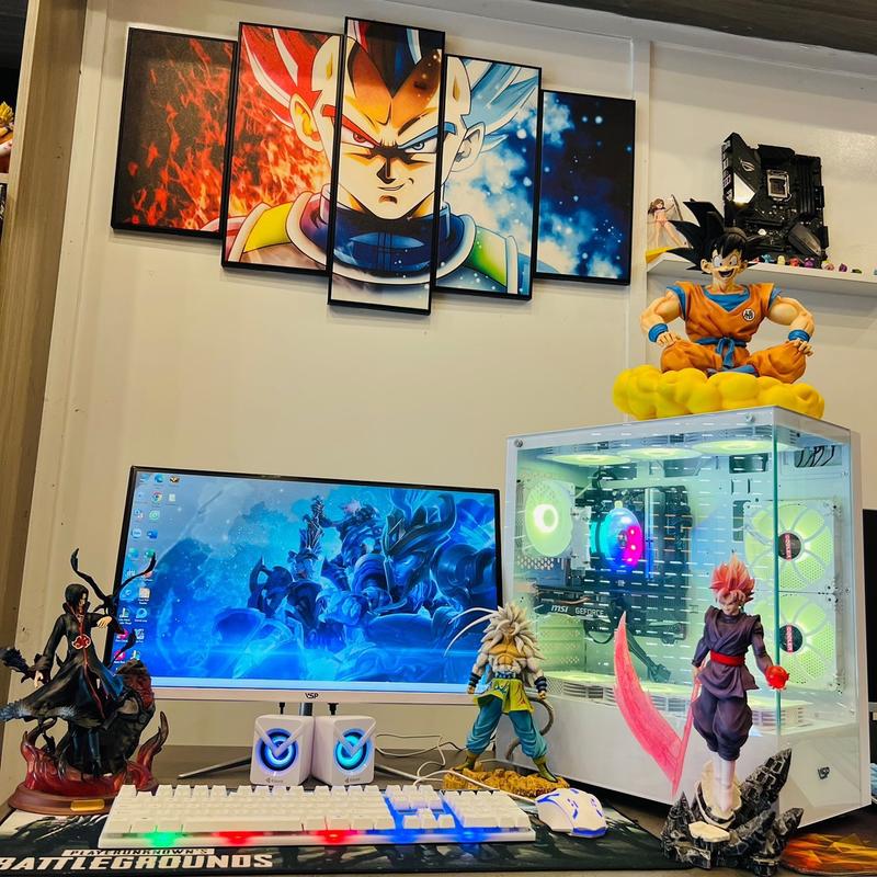 Bộ Máy Tính PC Gaming Intel i5 12400F 16G Vga GTX 1660 Super 6G Màn 22 inch 75hz Trắng đen hồng chơi game