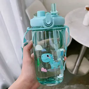 Botol Minum Anak Botol Minum Lucu Ada Sedotan Dan Tali Panjang 7306 Kapasitas 650ml/550ml Bpa Free