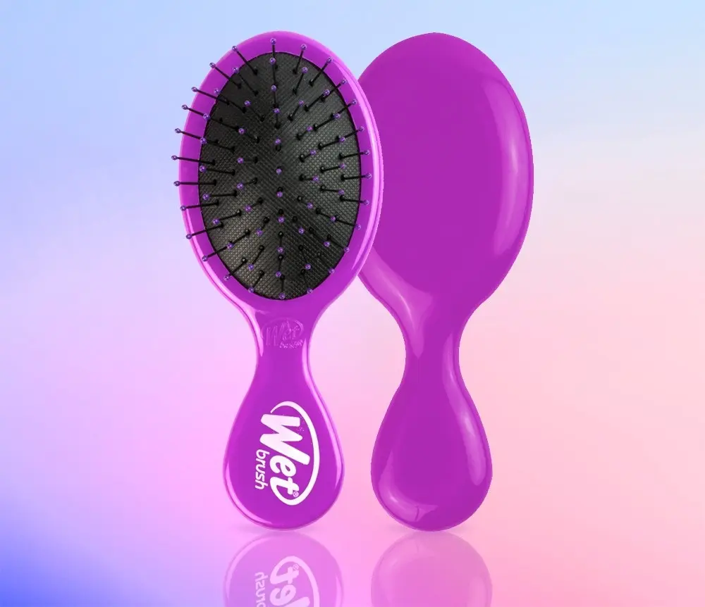 Delicate and soft Wetbrush Mini Detangler Hair Brush - Purple Haircare Heatless
