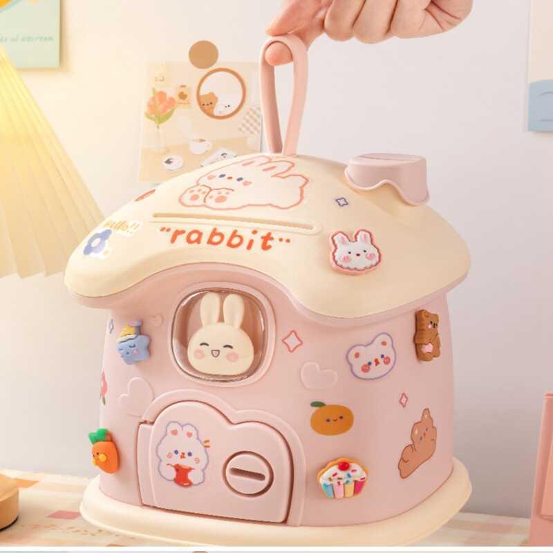Product Introduction of Kids Creative DIY Banking Toys Piggy Bank Money Saving Pot Ban Coin Box With Lock Key Children Gift Toy For Girl Decor Decoration Christmas Light Plastic Sticker Ornaments 28