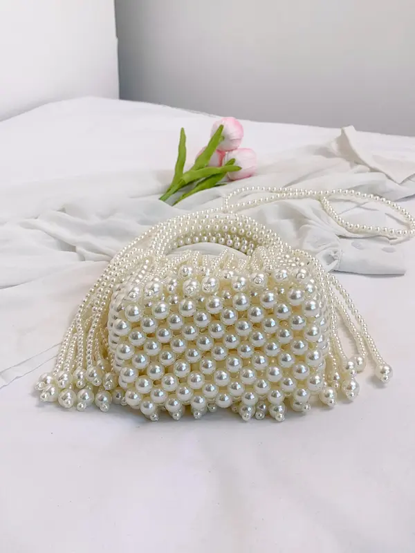 Fashionable Handmade Beaded Design Handbag, Casual Cute Style Shoulder Bag for Women, Trendy All-match Bag for Daily Use 6