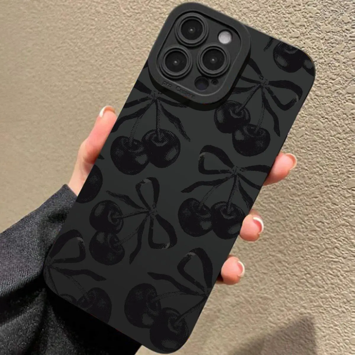Cherry Pattern Phone Case, Decorative Phone Protector Cover, Phone Accessories Compatible with iPhone 16 15 14 13 12 11 Plus/Pro/Pro Max, Unique Phone Cases