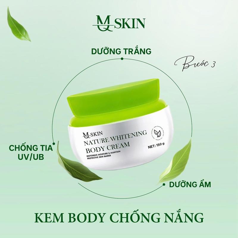 [MQSKIN] COMBO BODY DỊỆP LỤC  NÂNG CẤP CHỐNG NẮNG 150g .Ủ TRẮNG SỮA DỪA 150ML. TẨY TẾ BÀO CÀ PHÊ 150g 2