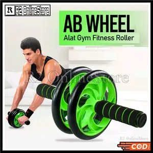 Roll Gym Fitness Push Up Roda Free Matras / AB Wheel Sport Alat Gym Fitness Roller / Roda Fitness Pengecil Perut Melatih Kebugaran Otot / Alat Fitness Perut / Olahraga Fitness Pembentuk Otot Perut / Gym Fitness Olahraga Diet Langsing / Roda Gym Murah Ori