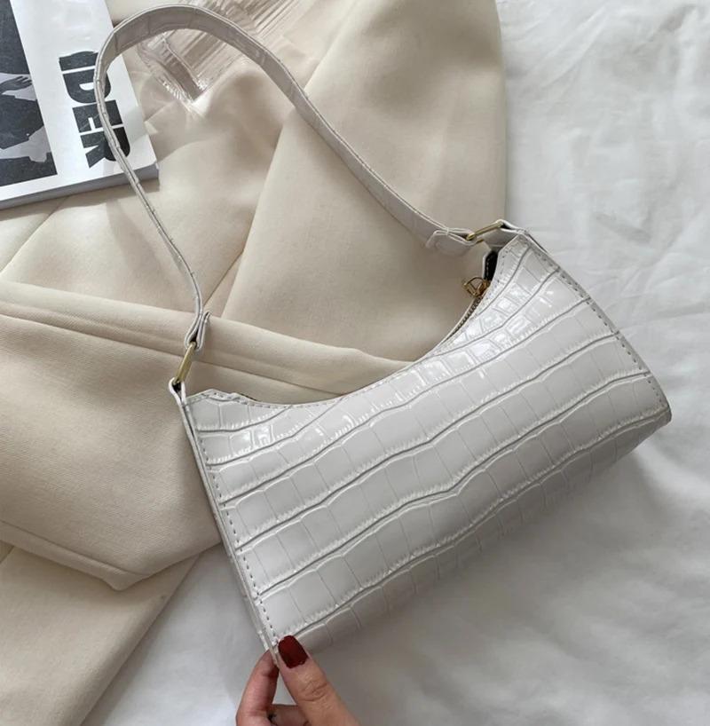 Product Introduction of Fashion PU Leather Bags for Women Alligator Pattern Armpit Handbag Female Small Underarm Messenger Bag Purse 20