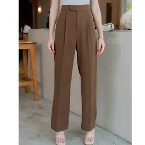 Loose Pants Celana Bahan BKK Highwaist ESL06 Ready Stock