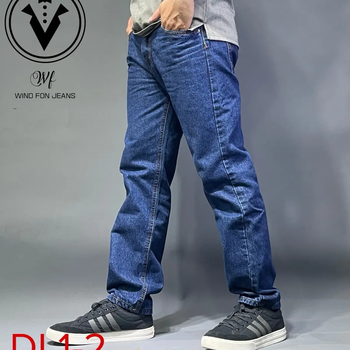 Jeans Trung Niên Không Co Giãn Ống 19-20cm Cotton Vải Phổ Thông Menswear Pants raw denim quần jean