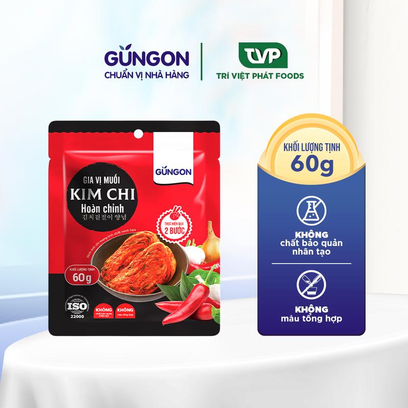 Gia vị muối kim chi hoàn chỉnh GUNGON 60g chuẩn vị Hàn Quốc làm được 700g kimchi