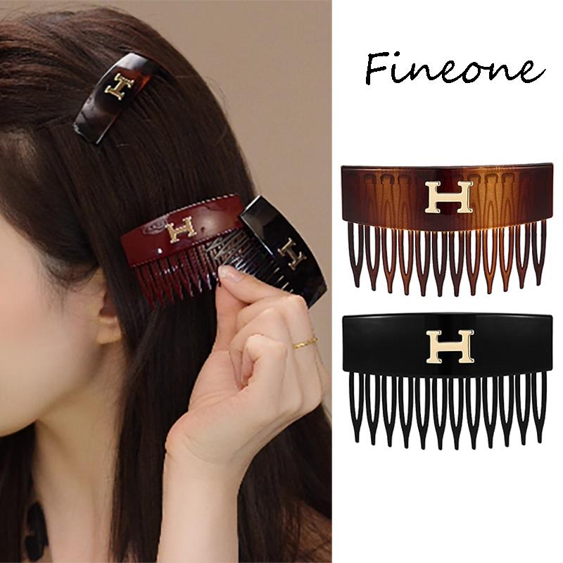 Lược Chải Tóc Chữ H Màu Trơn Làm Bằng Nhựa Có Răng Chèn Lược Cố Định Giá Đỡ Tóc Phụ Kiện Tóc