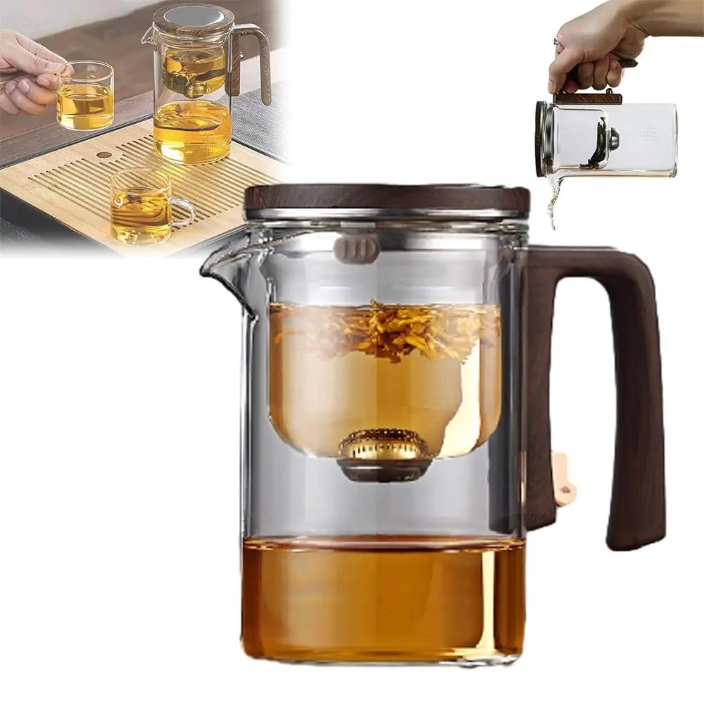 New Small Waist Teapot Magnetic Filtration Automatic Separation Automatic Tea Pot White Grey Glass Separation Teapot Office