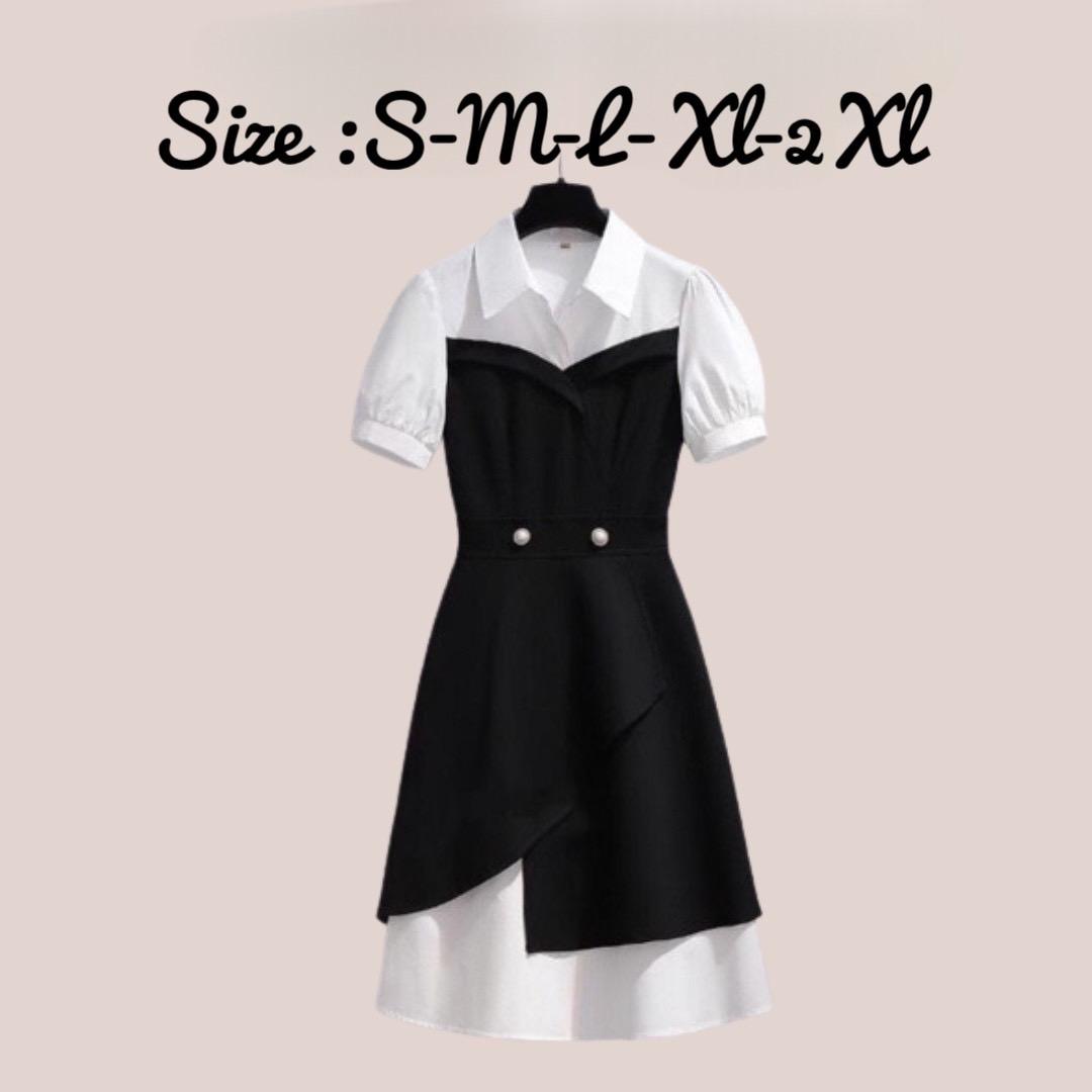 Thời Trang Bigsize Váy Dự Tiệc 50 - 100Kg Vải Cotton Lạnh Cao Cấp Thanh Lịch Nữ Dress Women Đen - A.1033
